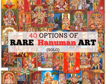 Hanuman väggkonst – Lord Hanuman poster eller canvas | Jai Bajrang Bali hinduisk gudtryck | Andlig dekor för hemmet, kontoret eller templet