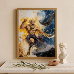 Zeus Wall Art, King of the gods, Greek gods poster, Greek god decor, Greek gods wall art, Greek mythology, Greek god Zeus art