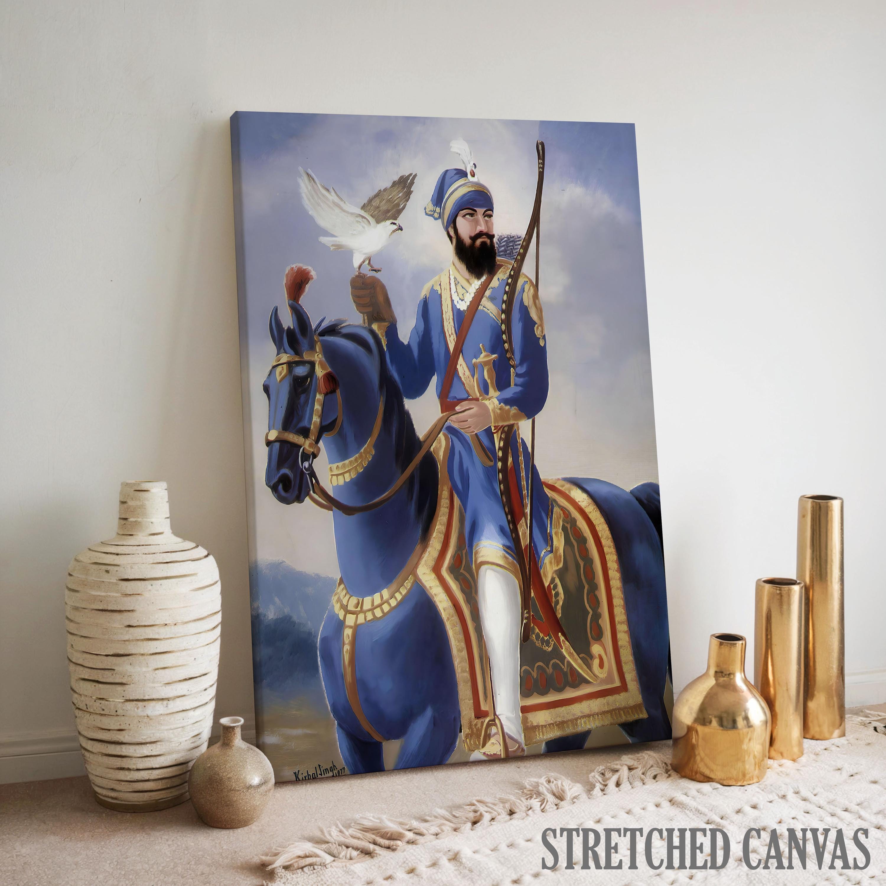 Tableau Religieux Guru Gobind Singh Ji - Cadre Acrylique Décoratif - Inde