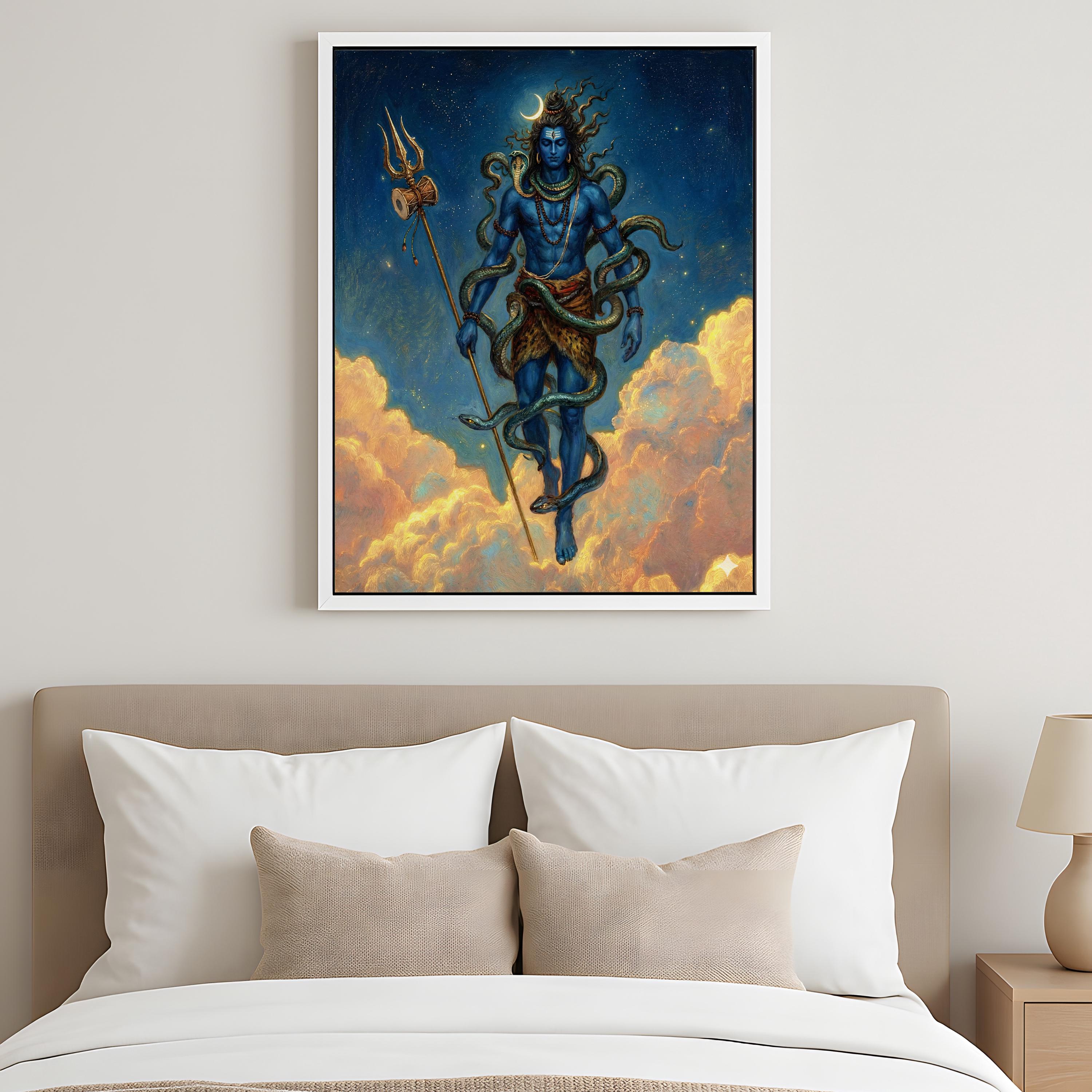 Lord Shiva Wall Art Hindu God Mahadev Painting Cosmic Divine Energy ...