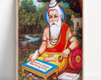 Arte de parede de deus hindu, Valmiki, deus indiano, impressão de pôster, impressão em tela