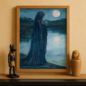 Egyptian Goddess Nephthys Print, Nephthys Goddess Wall Art, Ancient Egyptian Mythology Decor, Protective Goddess Artwork, Egyptian Art Print
