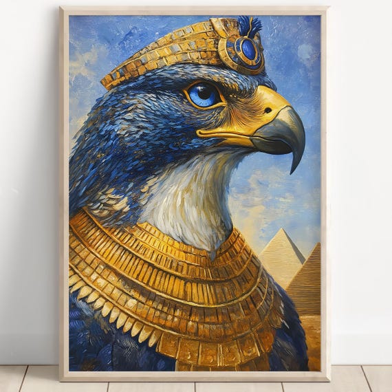 エジプト神ホルスのプリント、ホルスの壁アート、古代エジプト神話の