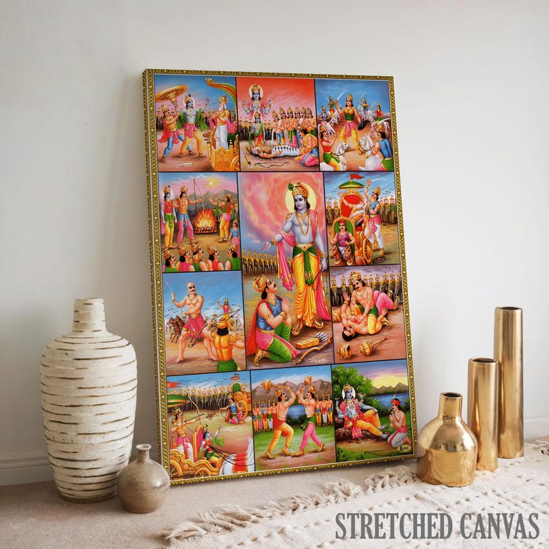 Krishna and Arjun, Mahabharat, Geeta, Krishna Painting, Krishna Art ...