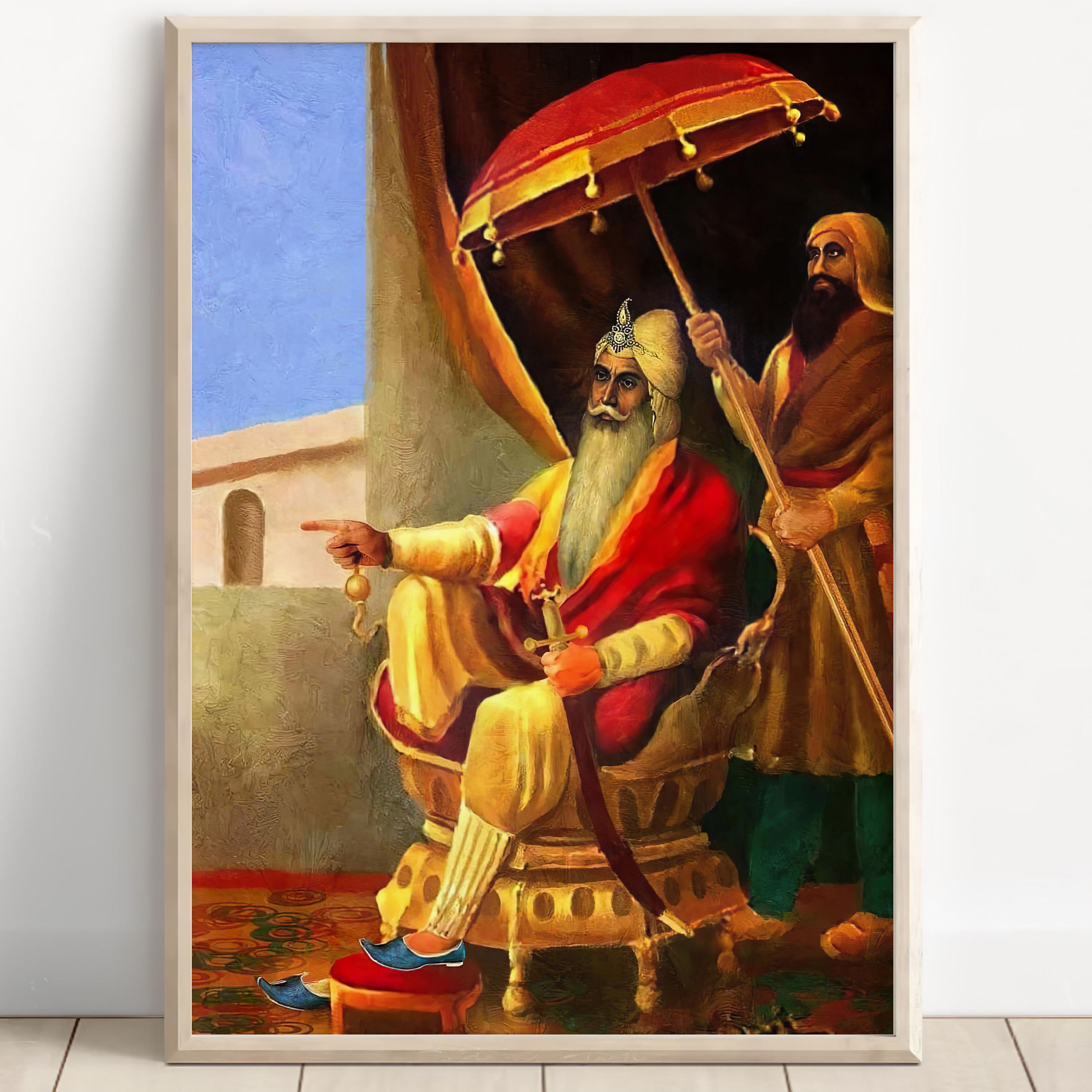 Sikh Art | Maharaja Ranjit Singh  | Sher-e-Punjab |  First Maharaja of the Sikh Empire | Vintage Art | Print | Canvas