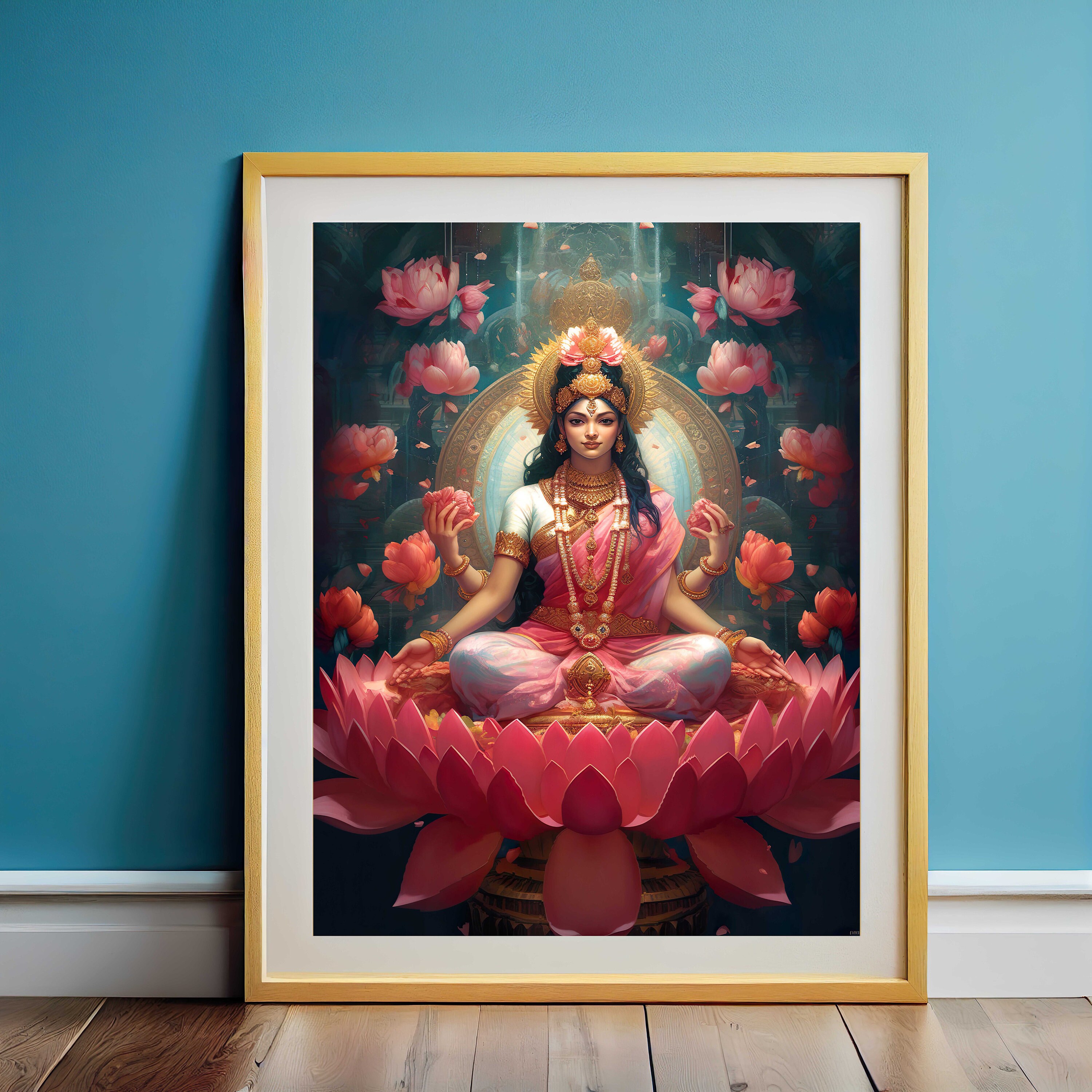 Hindu God Wall Art SET OF 5 Krishna Lakshmi Goddess Indian God