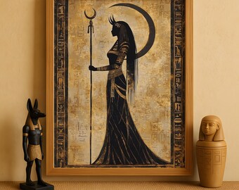 古代エジプトの神話 装飾画 エジプトの女神ネフティスのプリント、ネフティスの女神の壁アート