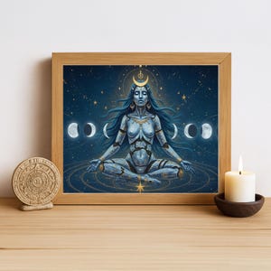 Aztec Wall Art, Coyolxauhqui Art, Aztec Moon Goddess Decor, Aztec Mythology Artwork, Mexican Aztec Art, Goddess of the Moon