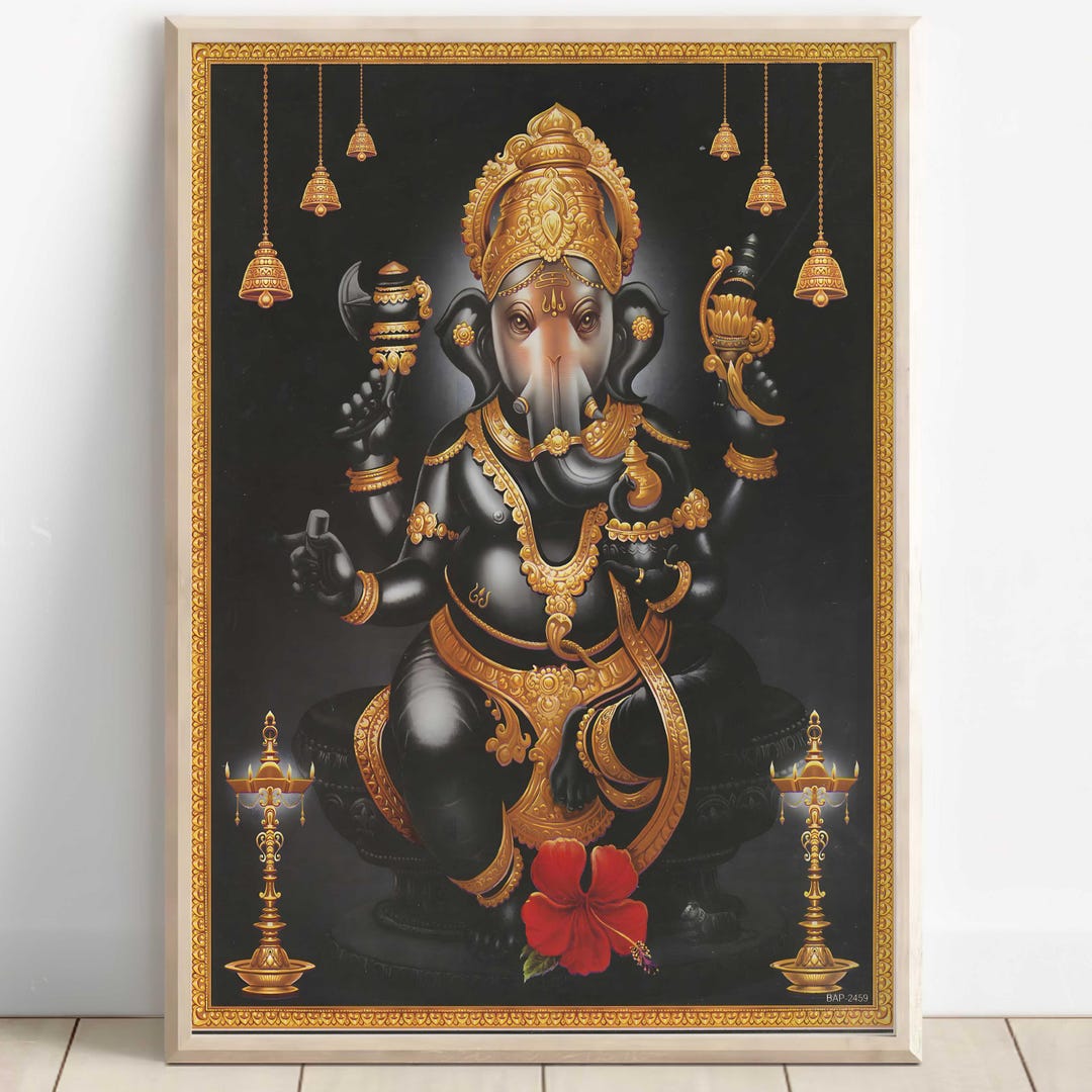 Ganesh, Lord Ganesh, Hindu God Wall Art, Vintage Art, Indian God