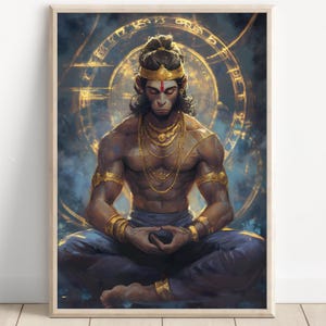 Hanuman Art, Lord Hanuman, Jai Bajarang Bali, Hanuman Art, Hindu God,  Hindu God Wall Art, Indian God, Canvas Print, Poster Print