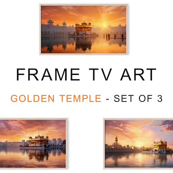 Samsung Frame TV Art, Golden Temple, Sri Harmandir Sahib, Ensemble de 3, Téléchargement numérique, TV, Photo haute résolution 4k, Cadre Tv Art