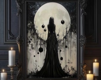 Hecate Wall Art, Greek Goddess of Magic and Witchcraft, Art Nouveau Decor, Divine Feminine Artwork, Greek Mythology Art, Greek Goddess