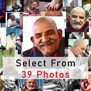 Neem Karoli Baba Print, Maharajji, Neem Karoli, Maharaj-ji, Jai Bajarang Bali, Spiritual Guru, Poster Print, Canvas