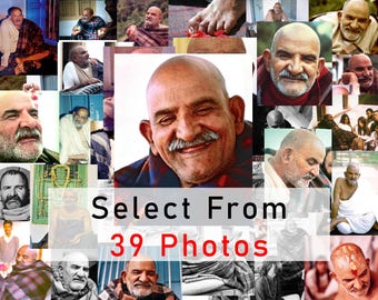Neem Karoli Baba Print, Maharajji, Neem Karoli, Maharaj-ji, Jai Bajarang Bali, Spiritual Guru, Poster Print, Canvas