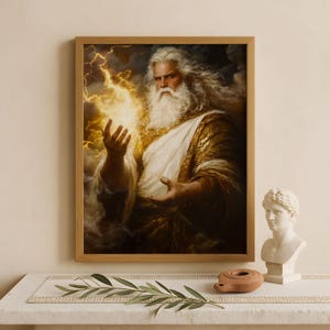 Zeus Wall Art, King of the gods, Greek gods poster, Greek god decor, Greek gods wall art, Greek mythology, Greek god Zeus art