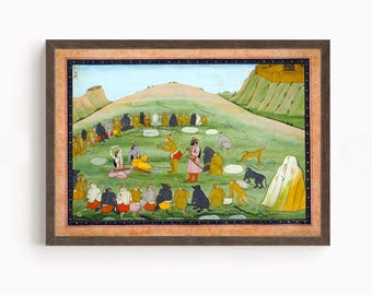 ラーマとシーターのインド絵画(画家の直筆） 森に住むラーマ…インドのヴィンテージ版画の現代版画です。 - Etsy 日本