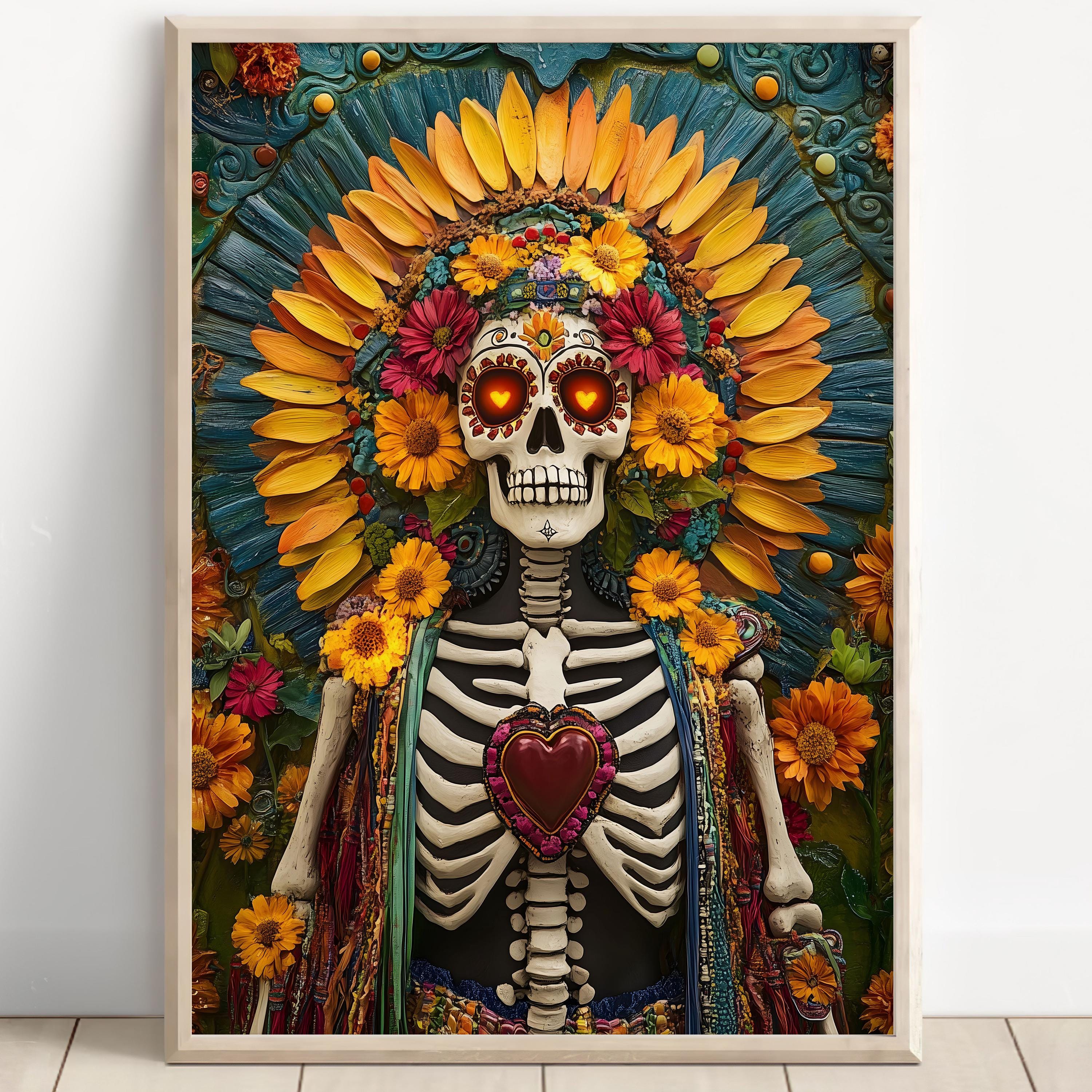 Aztec Wall Art, Mictlantecuhtli Art, Aztec God of Death Decor, Aztec ...