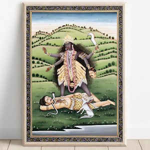 Kali, Goddess Kali, Kali Maa, Hindu Goddess Kali, Kali Art, Kali Mata, Hindu Goddess Wall Art, Goddess, Hindu God, Tantric, Print, Canvas