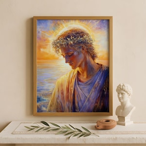 Apollo Wall Art, God of the sun, music, poetry, and prophecy, Greek gods poster, Greek god decor, Greek gods wall art, Greek god Apollo art