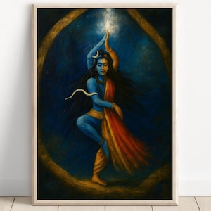 Shiva and Parvati, God Shiva, Parvati, Shiv Parvati Hindu God, Shiv Art, Indian God, Shiva Wall Art, Shiv Painting, Poster Print, Canvas