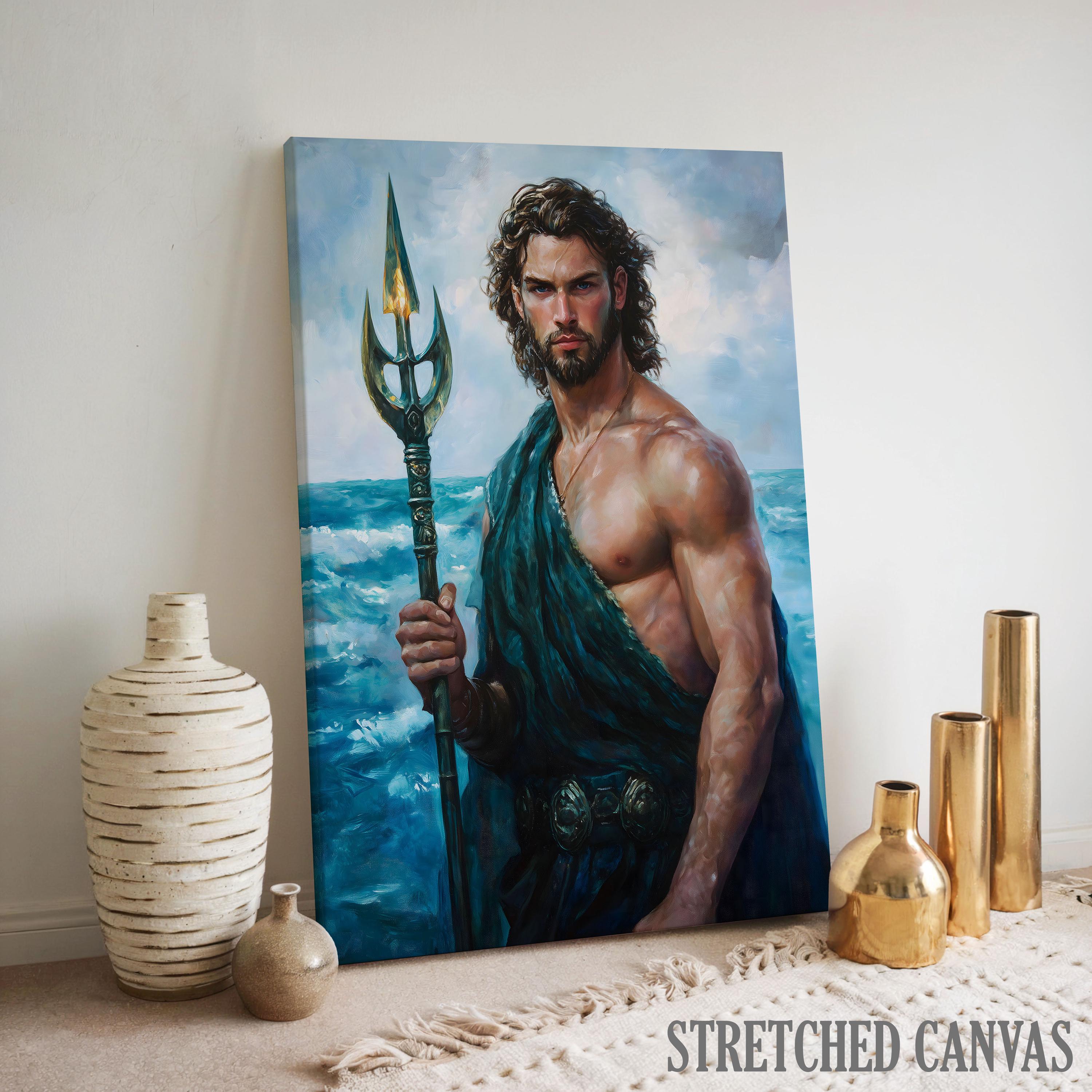 Poseidon Wall Art, God of the Sea, Greek Gods Poster, Greek God Decor ...