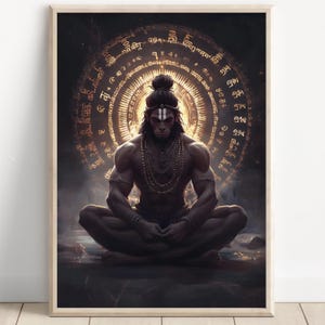 Hanuman Art, Lord Hanuman, Jai Bajarang Bali, Hanuman Art, Hindu God,  Hindu God Wall Art, Indian God, Canvas Print, Poster Print