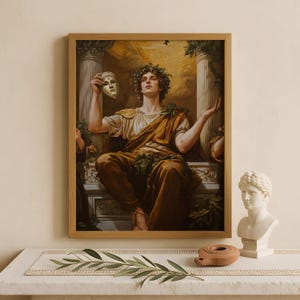 Dionysus Wall Art, God of wine, festivity, and theater, Greek gods poster, Greek god decor, Greek gods wall art, Greek god Dionysus art