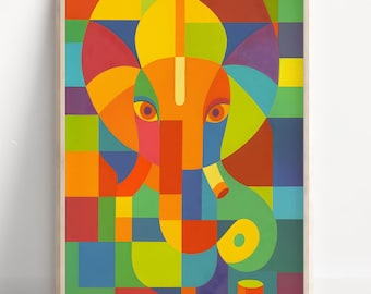 Ganesh Abstract Wall Art, Lord Ganesh, Ganesha, Hindu God Wall Art, Indian Miniature Art, Indian God, Ganesh Poster Print, Ganesh Canvas