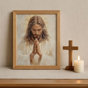 Christian Art, Jesus Christ Praying, Jesus will Save You, Modern Christian Painting, Modern Christian Art, Jesus Christ Painting