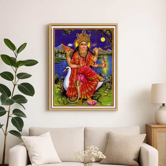 マンサ・デヴィ、マタ・マンサ、シヴァの娘、ヒンドゥー教の女神の壁画