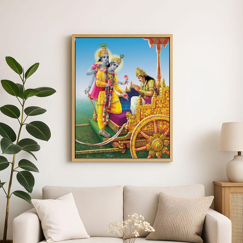 Krishna and Arjun, Mahabharat, Geeta, Geeta Saar, Krishna Painting ...