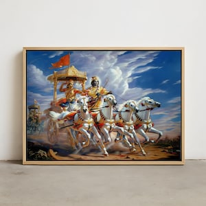 Krishna and Arjun, Mahabharat, Geeta, Geeta Saar, Krishna Painting ...