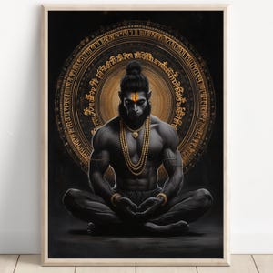 Hanuman Art, Lord Hanuman, Jai Bajarang Bali, Hanuman Art, Hindu God,  Hindu God Wall Art, Indian God, Canvas Print, Poster Print