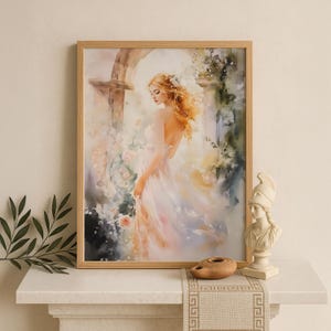 Aphrodite Wall Art, Greek Goddess of Beauty Print, Divine Feminine Decor, Ancient Greece-Inspired Painting, Greek Mythology Poster