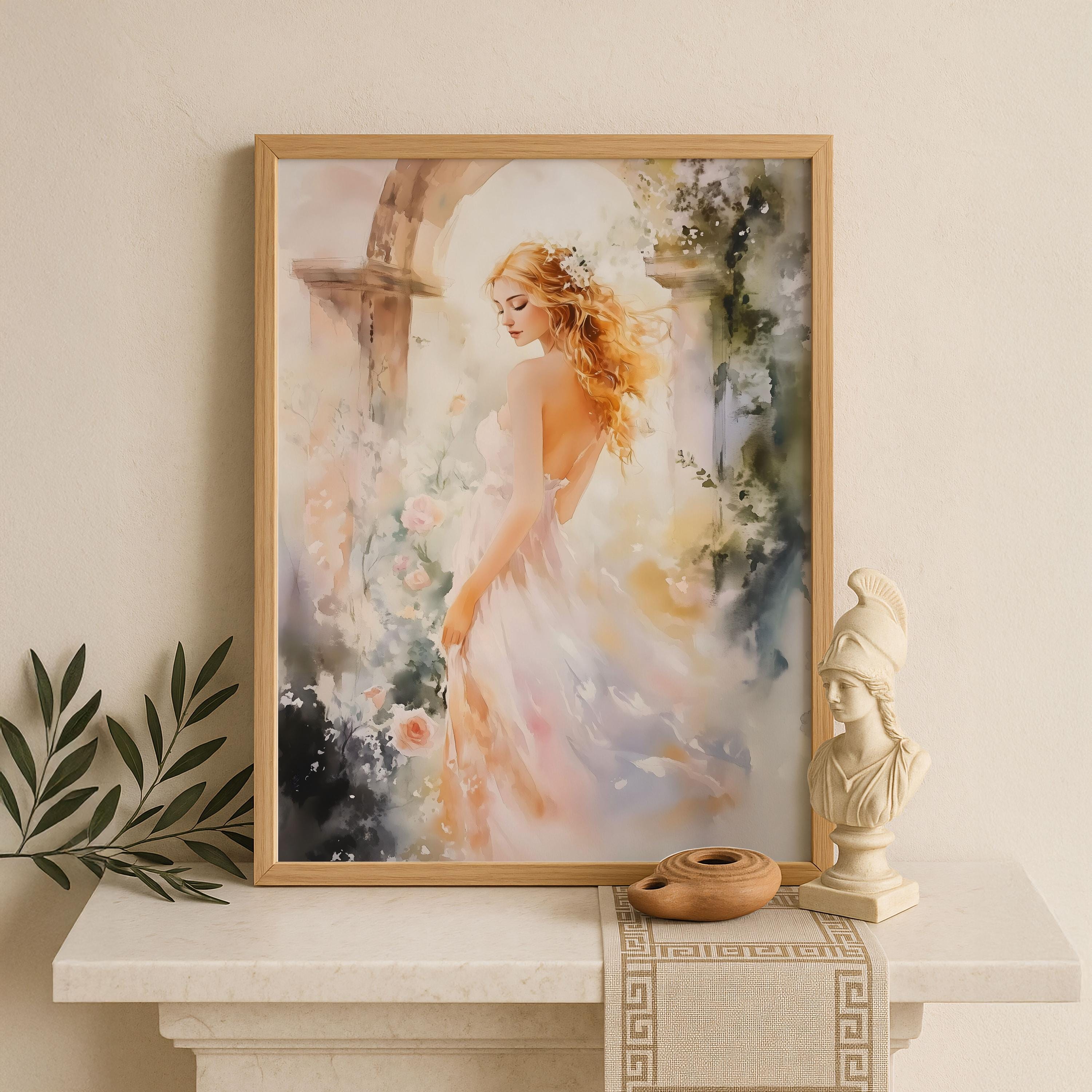 Aphrodite Wall Art, Greek Goddess of Beauty Print, Divine Feminine ...