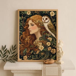 Athena Wall Art, Goddess Athena Canvas, Greek Goddess of the War, Greek Mythology Poster, Ancient Greece Poster, Divine Feminine Decor