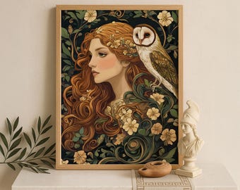Atena Wall Art, Bogini Atena Canvas, Grecka Bogini Wojny, Grecka Mitologia Plakat, Starożytna Grecja Plakat, Boska Kobiecość Dekoracja