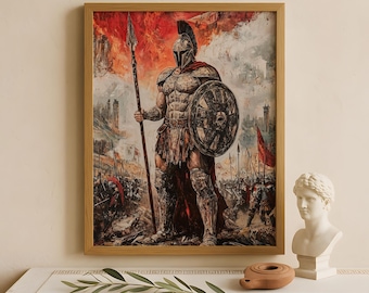 Ares Wall Art, God of War, Greek gods poster, Greek god decor, Greek gods wall art, Greek god Ares art