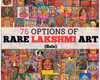 Lakshmi Wall Art – Hindu Goddess of Wealth Poster or Canvas | Goddess Lakshmi Painting | Indian Spiritual Decor for Home or Temple