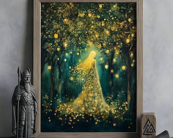 Iðunn 女神アート |北欧神話 イドゥンの大鷲 黄金のリンゴ