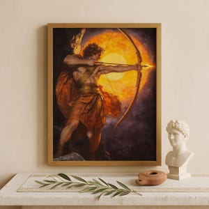 Apollo Wall Art, God of the sun, music, poetry, and prophecy, Greek gods poster, Greek god decor, Greek gods wall art, Greek god Apollo art