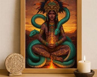 高36cm アステカ神話の地母神コアトリクエの像　インテリア　メキシコ工芸品 アステカの地母神コアトリクエ像：手描きの文化芸術 - Etsy 日本