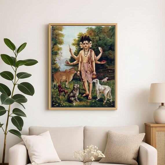 ダッタトレーヤ神、ブラフマー神、ヴィシュヌ神、シヴァ神、ヒンドゥー