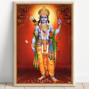 Ram, Rama, Lord Ram, Hindu God,  Hindu God Wall Art, Indian God, Canvas, Poster Print