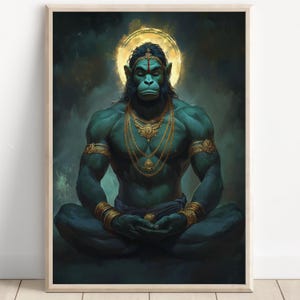 Hanuman Art, Lord Hanuman, Jai Bajarang Bali, Hanuman Art, Hindu God,  Hindu God Wall Art, Indian God, Canvas Print, Poster Print