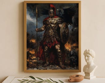 Ares Wall Art, God of War, Greek gods poster, Greek god decor, Greek gods wall art, Greek god Ares art