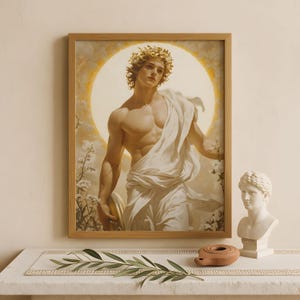 Apollo Wall Art, God of the sun, music, poetry, and prophecy, Greek gods poster, Greek god decor, Greek gods wall art, Greek god Apollo art