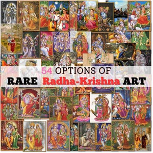 Arte mural de Radha Krishna: Póster o lienzo de pareja divina hindú. Decoración de amor y devoción para templos, espacios de meditación o el hogar.
