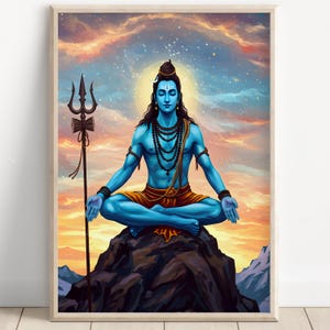 Shiva Wall Art, God Shiva, Hindu God, Shiv Art, Indian God, Shiva Wall Art, Shiv Painting, Mahadev, Poster Print, Canvas