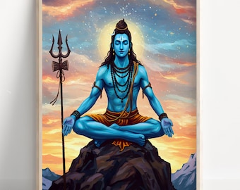 シヴァ神のウォールアート、シヴァ神、ヒンドゥー教の神、シヴァ神の